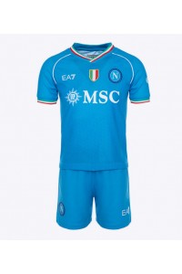 Fotbalové Dres SSC Napoli Dětské Domácí Oblečení 2023-24 Krátký Rukáv (+ trenýrky)